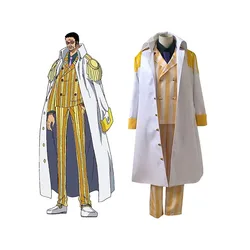 Anime Borsalino Costume Cosplay Admiral Kizaru mantello e uniforme vestito Halloween Navy General Performance Costumes