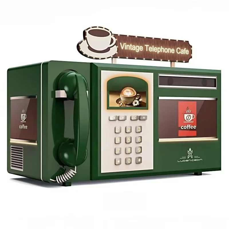 Metal craftsmanship created a mobile, large-scale creative phone booth for the tea shop.