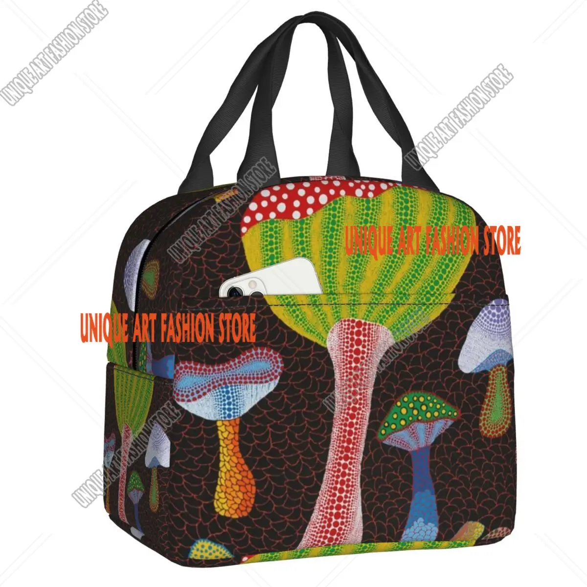 Custom Yayoi Kusama Art Insulated Lunch Bag for School Office Japanese Artist Resuable Thermal Cooler Bento Box Women Children