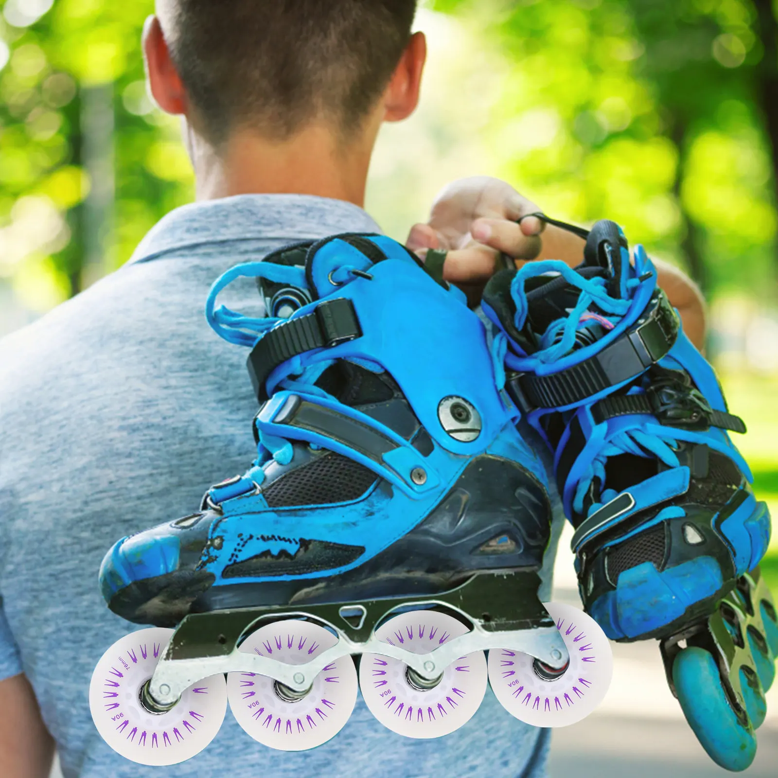 4Pcs Damping Glowing Inline Skates Wheel Professional Roller Skating Supplies for Outdoor Performance Sturdy Support Night