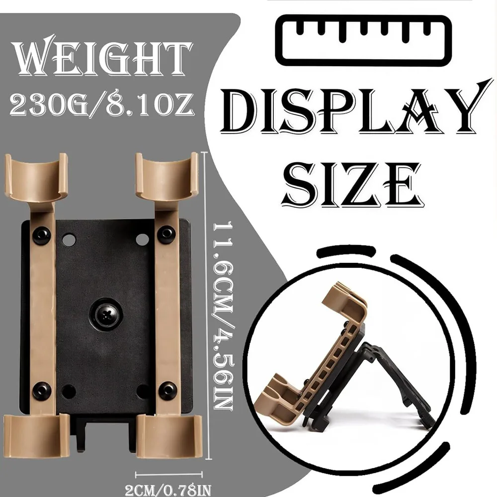 

360° Rotatable 4 Round Shotgun Shell Holder MOLLE Compatible Attachment Quick Access Ammo Carrier Holder for Belt Tactical Gear