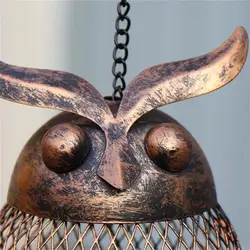 Bird Feeder Tray Outside Hanging Metal Mesh Sturdy Owl Shape Garden Decor Accessories Feeding Box Wild Hummingbird Durable