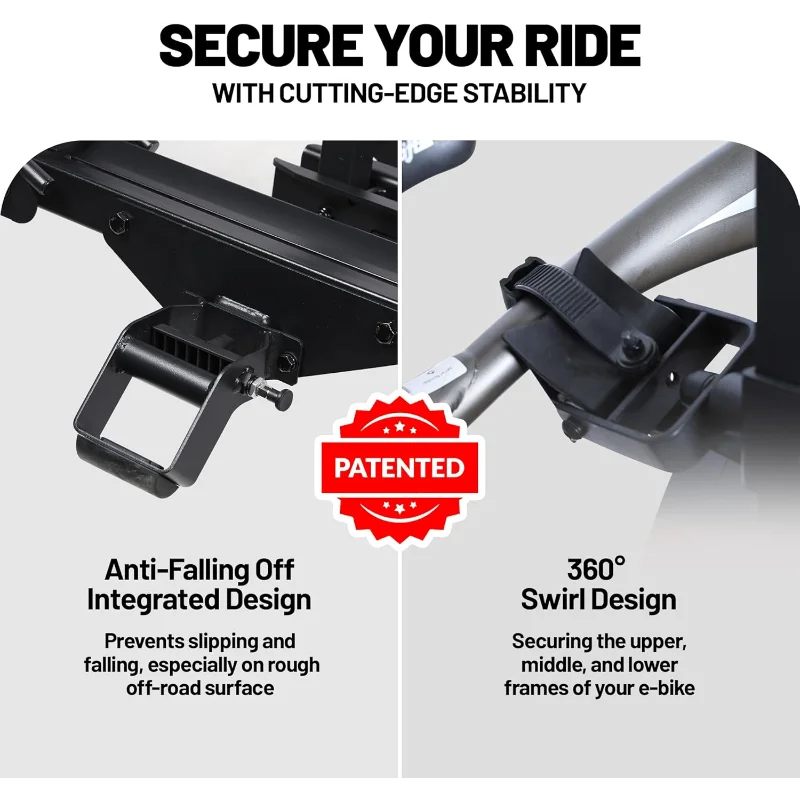 200 lbs E-Bike Rack Hitch Mount Platform Style for Cars Trucks SUVs Vans RVs, fits Bikes with Up to 5-inch Fat Tire