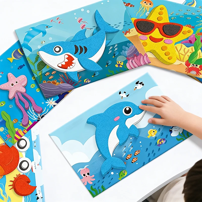 Random 10 Pieces 3D Eva Foam Stickers DIY Learning Educational Cards Painting Stickers Art Puzzle Crafts Back-To-School Gifts Suitable for Children's Parties Birthday Parties
