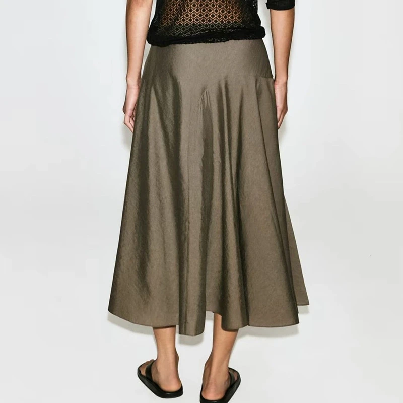 Maxdutti Nordic Minimalist Women's Wear Lyocell Blended Half Skirt Office Ladies Elegant Faldas Skirts Female Clothing 32-40