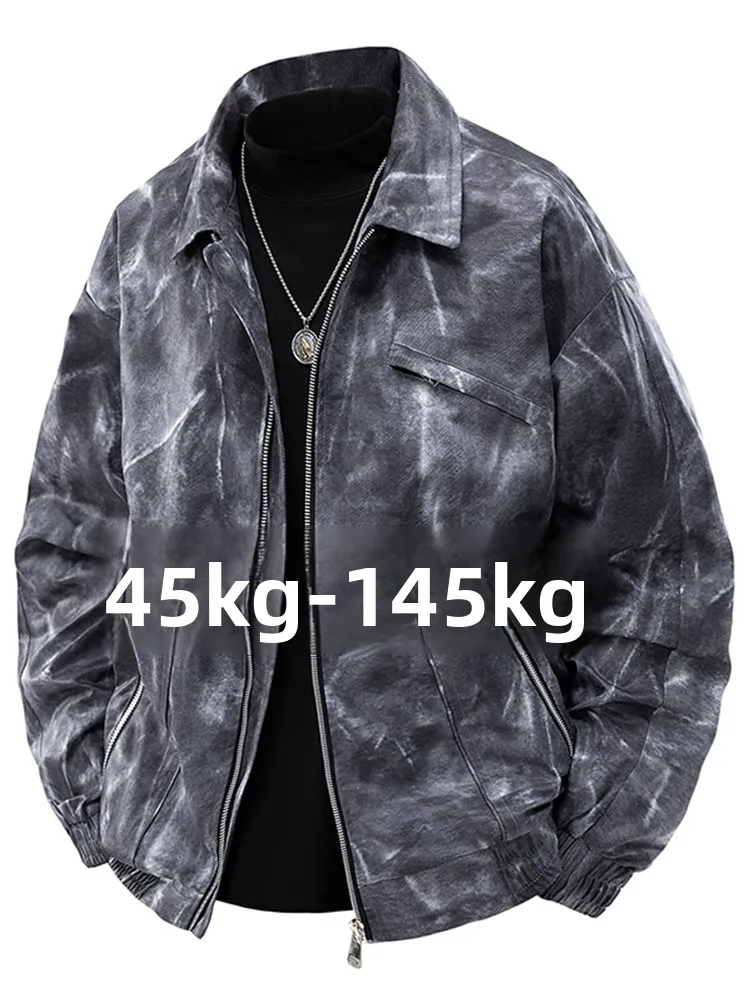 

Trendy adient Jaet Men's Spring Autumn American Casual Flight Jaet Loose plus Size Fat Men's Top Polyester/Nylon Cos...