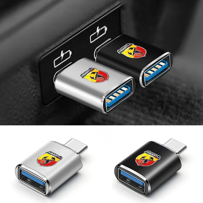 1PCS USB 3.0 Type C Adapter Converter Suitable For Fiat ABARTH 124 125 130 131 500 595 Esseesse 695 Punto Scorpion Accessories