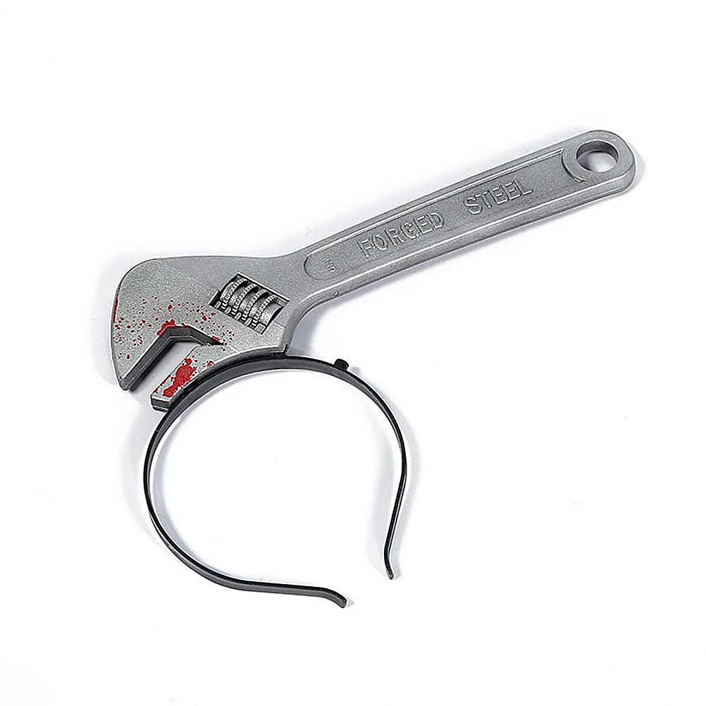 

4Pcs Halloween Headband Props Horror Party Spooky Decorations Bloody Through Headband Axe Saw Wrench Perfect Cosplay Gift