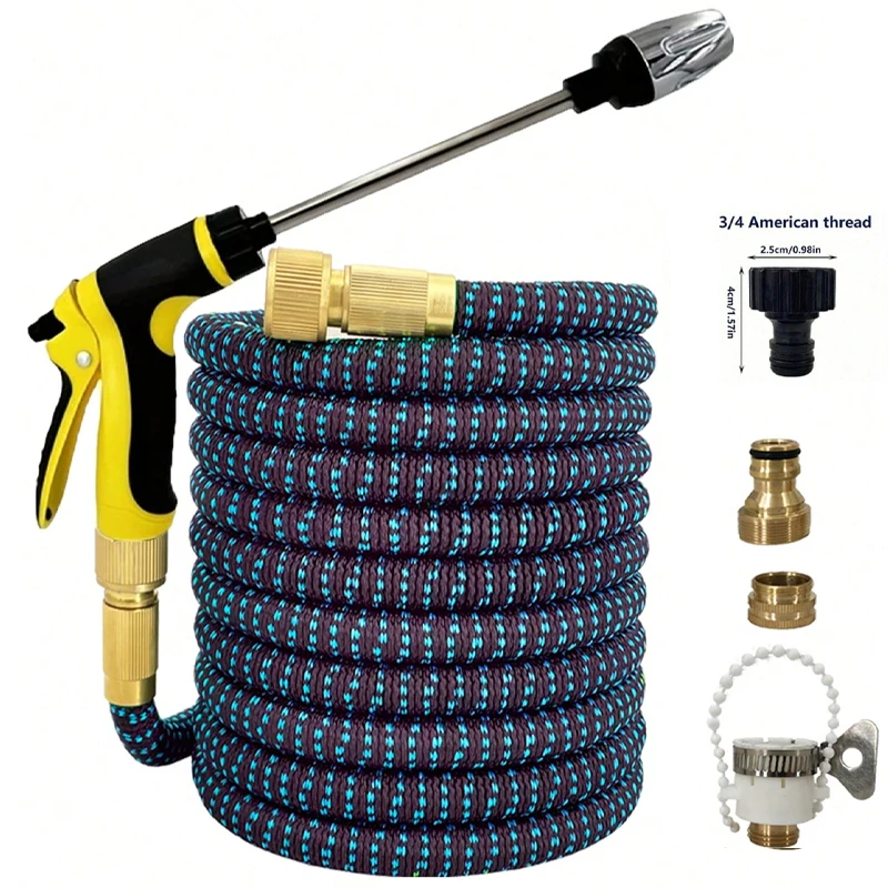 

Масштабируемый гибкий садовый шланг, многоцелевой распылитель высокого давления, подходит для полива газонов, домашнего использования, купания домашних животных