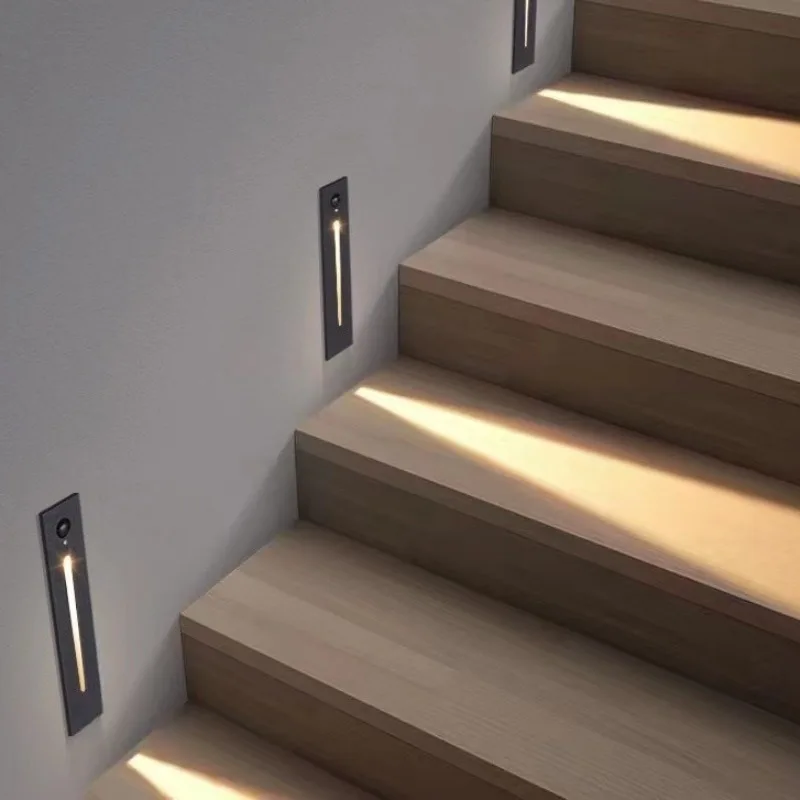 Foot light LED embedded long staircase aisle step corridor hotel corner light induction step light