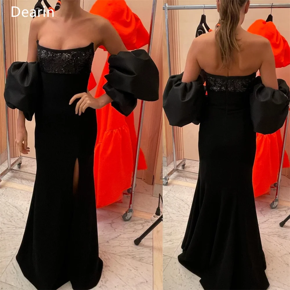 Customized Evening Dress Prom Gown Party Occasion Formal YPMWZX Strapless Mermaid Floor Length Skirts Sequin Ruffle Bespoke Occa