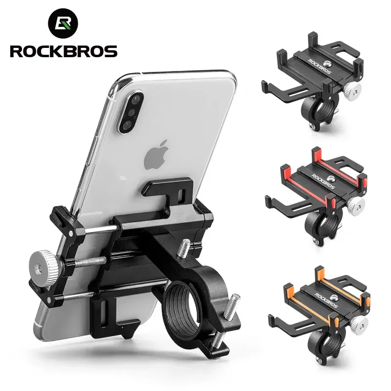 

ROCKBROS Motorcycle Electric Bicycle Phone Holder Smartphone CNC Aluminum Alloy Bracket Five Claws Mechanical Bike Phone Holder