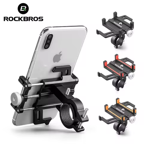 ROCKBROS Motorcycle Electric Bicycle Phone Holder Smartphone CNC Aluminum Alloy Bracket Five Claws Mechanical Bike Phone Holder