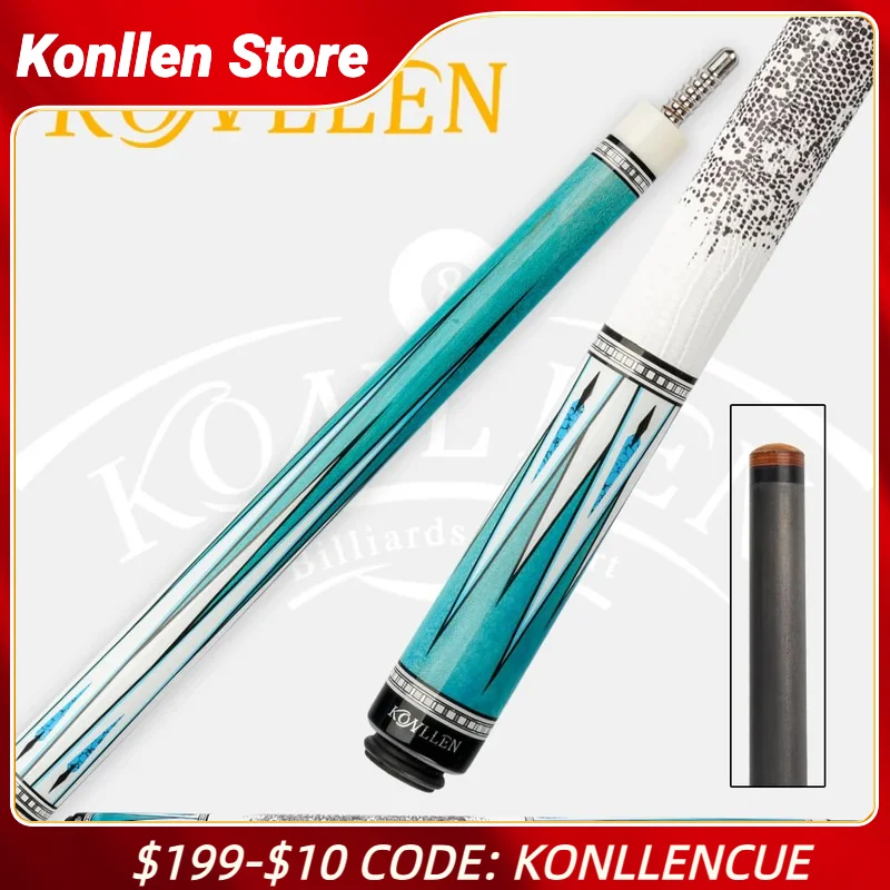 

KONLLEN KL-05F Бильярдный кий из углеродного волокна с технологическим валом, карбоновые трубки, кожаная ручка 3/8*8 контактов для комплекта бильярдных киев