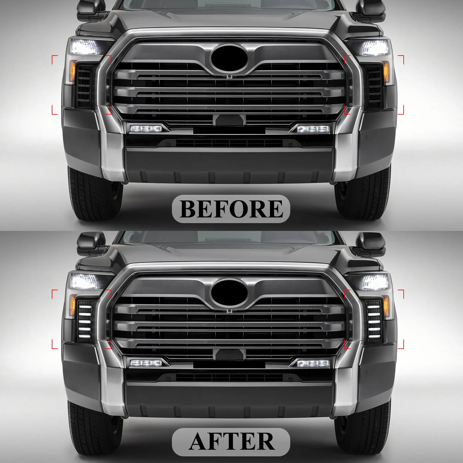 LED DRL For Toyota Tundra 2022 2023 Daytime Running Lights White Daylights Yellow Turn Signal Lamp Headlight Car Accessories