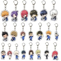 Anime BLUE Person Arcylic Keychain Cartoon Figure Isagi Yoichi Bachira Meguru Kawaii Key Chain Costume Accessories Birthday Gift
