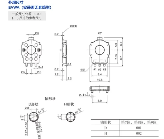 Knob air conditioning panel encoder knob switch 5K ohm