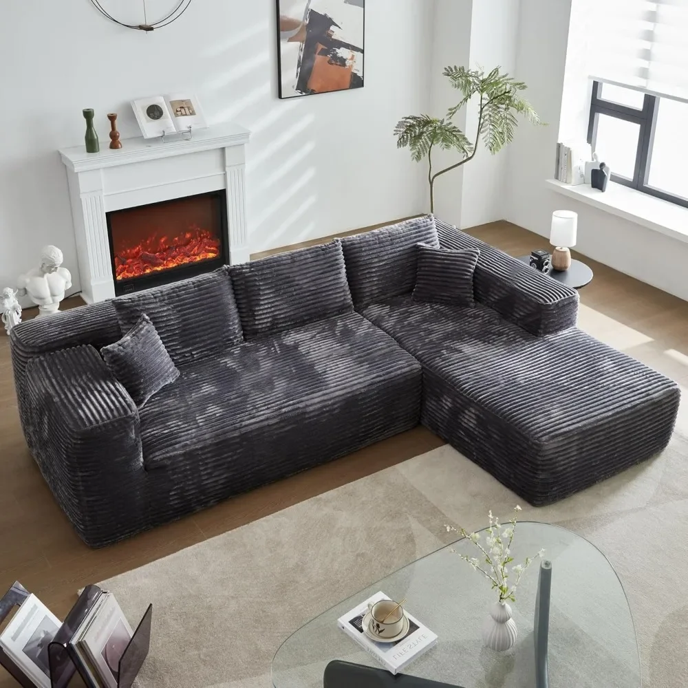 

104" LShaped Modular Sectional Sofa Couch - Comfy Upholstered Cloud Couches for Living Room ,Deep Seat,No Assembly Required