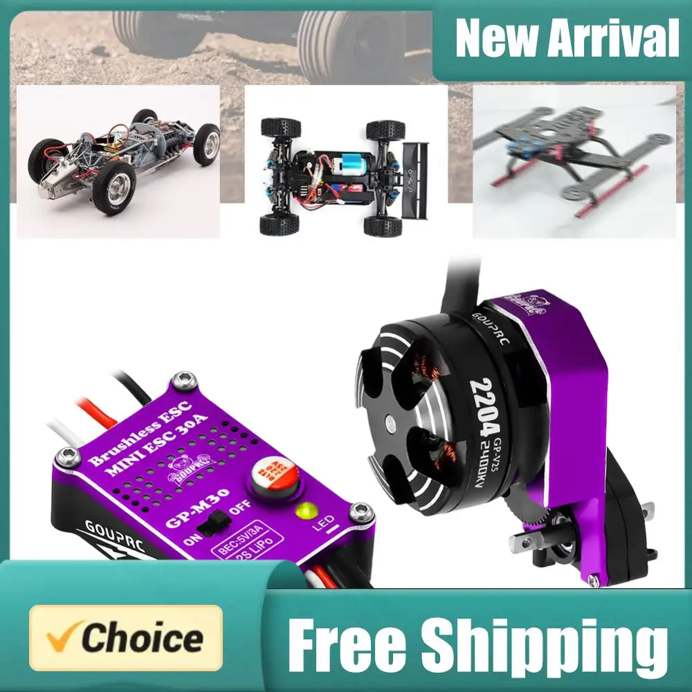 

2204 2400KV Brushless Outrunner Motor with Transmission & 30A Brushless ESC for 1/24 RC Crawler Axial SCX24 Upgrade