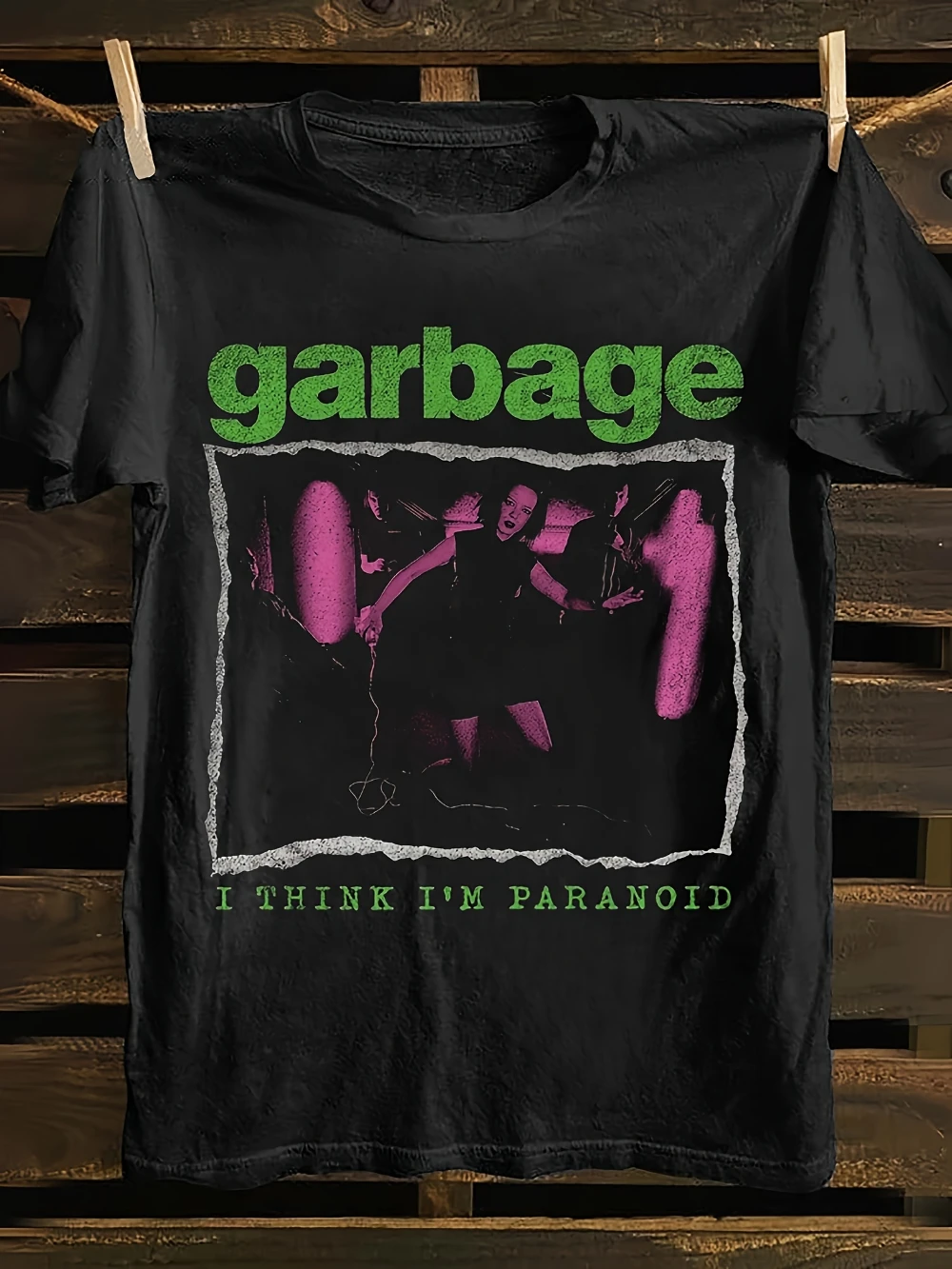 Men'S Garbage Band Graphic Tee Soft Vintage Punk Rock TV Pos