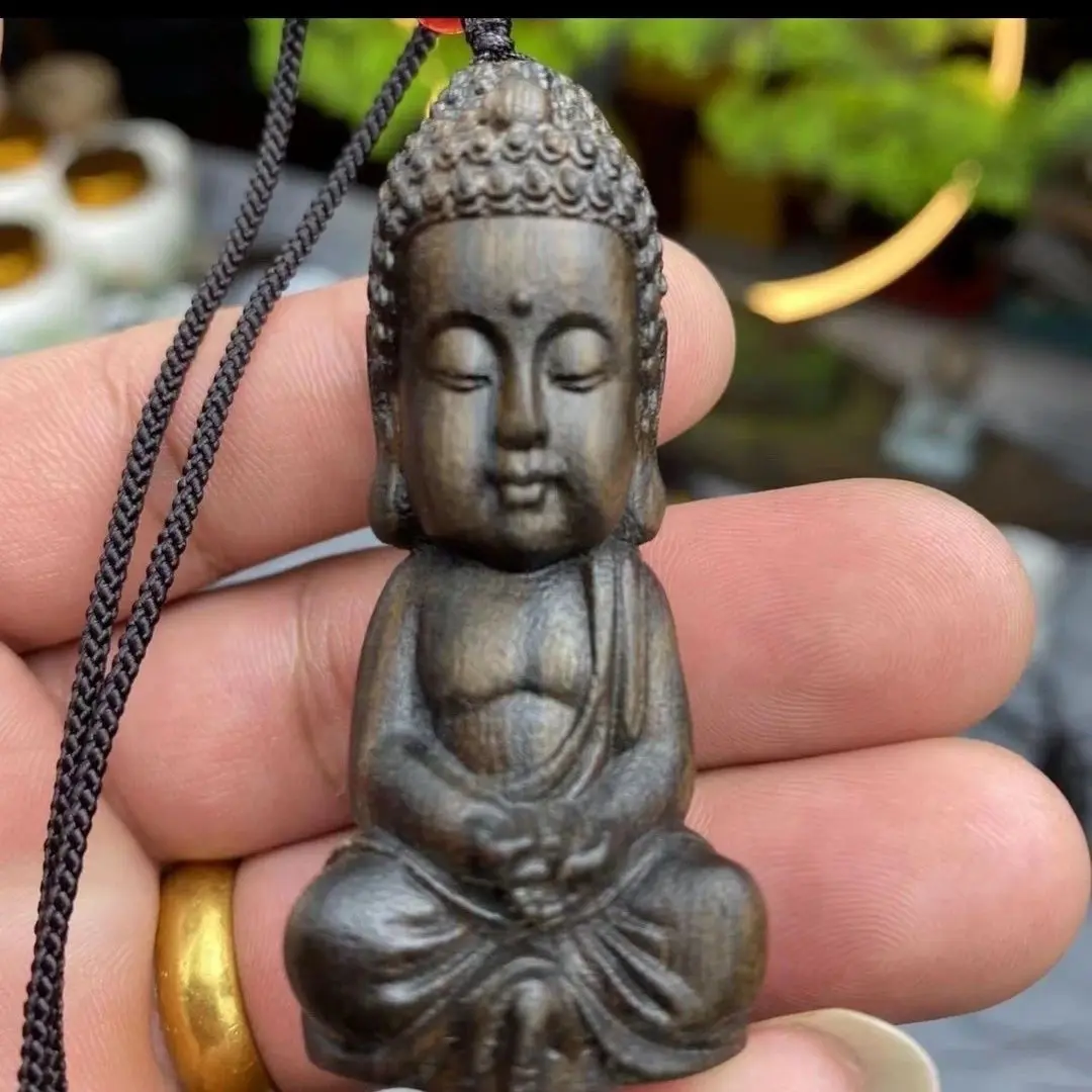 

Nha Trang Chenxiang Handle Wood Carving Craft Figure Buddha Decoration Sakyamuni Q Version Small Tathagata Guanyin Tea Pet