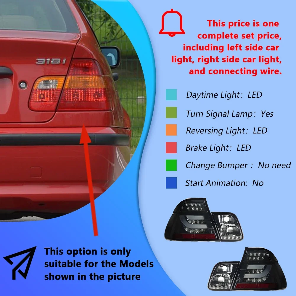 For BMW 3 Series E46 318i 325i 2001-2004 Car Taillights Assembly