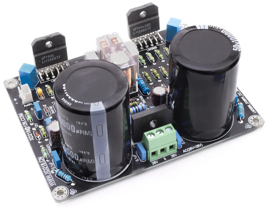 DC servo current dynamic feedback power amplifier board LM3886 installed 2x68W