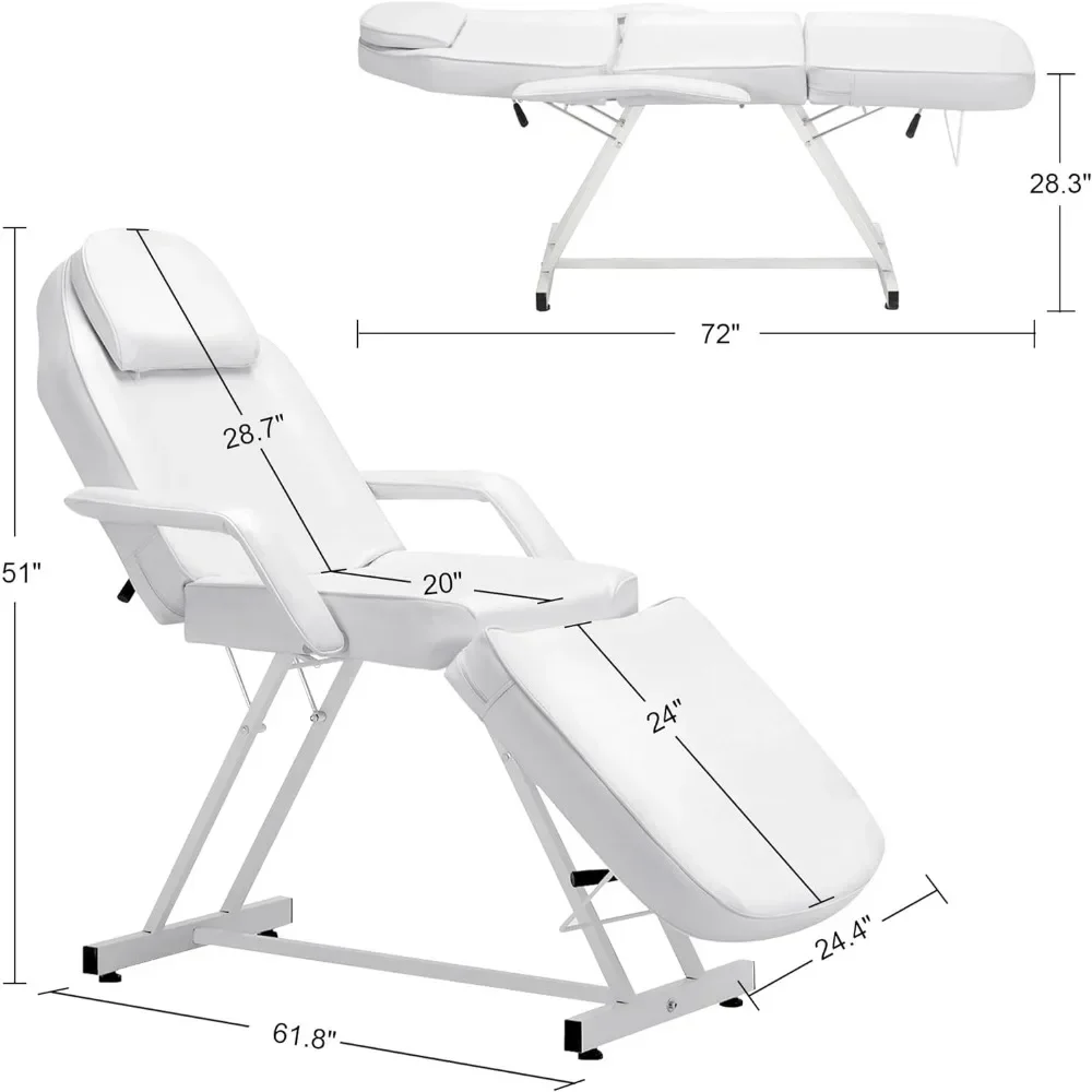 Silla de tatuaje ajustable para cliente, mesa de tatuaje de 72 pulgadas, multiusos