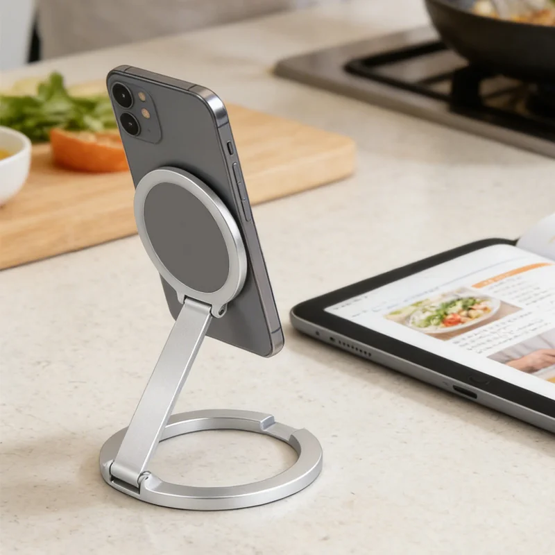 

Универсальный складной двусторонний магнитный держатель для телефона Magsafe для спортзала, беговой дорожки, автомобиля, складная подставка для смартфона