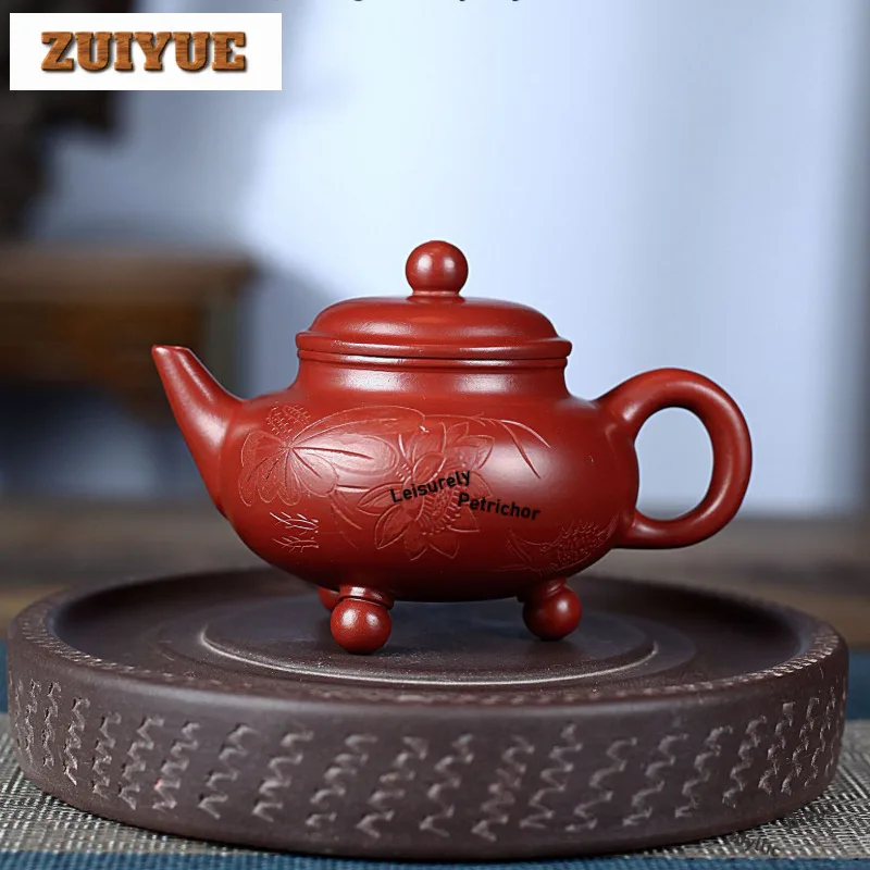 

180ml Traditional Yixing Purple Clay Teapots Master Handmade Pot Raw Ore Dahongpao Mud Tea Brewing Kettle Chinese Zisha Tea Set