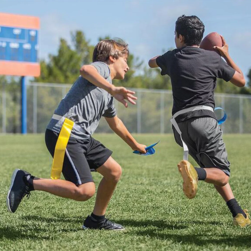 Cintura con bandiera in vita da calcio americano da 4 pezzi. Allenamento in nylon ecologico per rugby. Cattura il gioco della bandiera Streamer