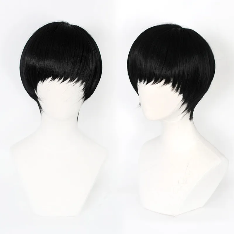 Anime Mashle Cosplay Wig Mashle: Magic and Muscles Magic Robe Halloween Role Play Black wig + Wig Cap