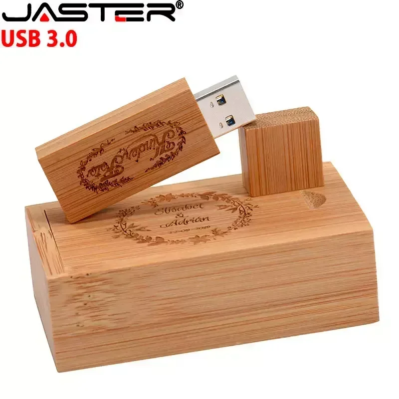 JASTER 10PCS LOT Wooden Box USB 3.0 Flash Drives 128GB Free Custom Logo Pen Drive 64GB High Speed Memory Stick 32GB 16GB 8GB 4GB