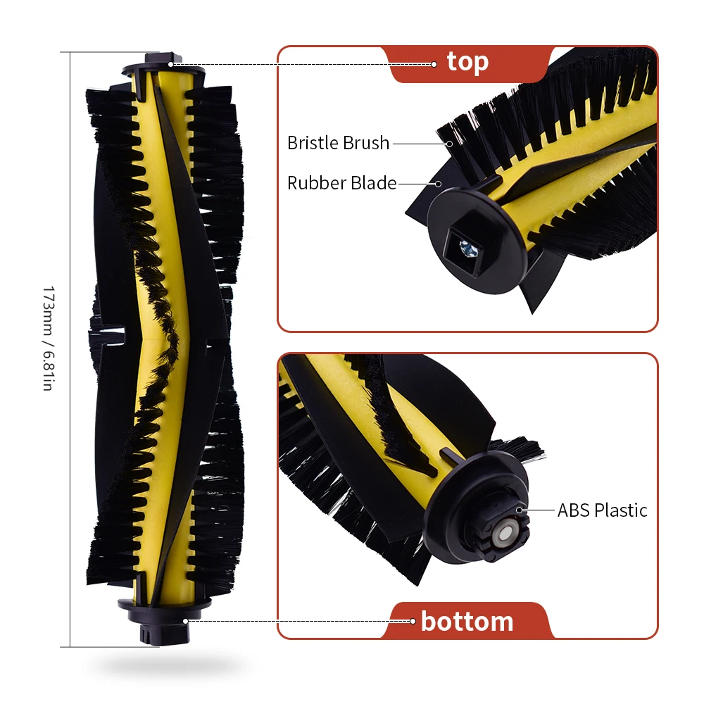 Roller Belangrijkste Zijborstel Mop Doek Hepa Filter Voor Ilife V7S Pro V7s V7s Plus V7 Robotic Stofzuiger Sparts onderdelen Kits