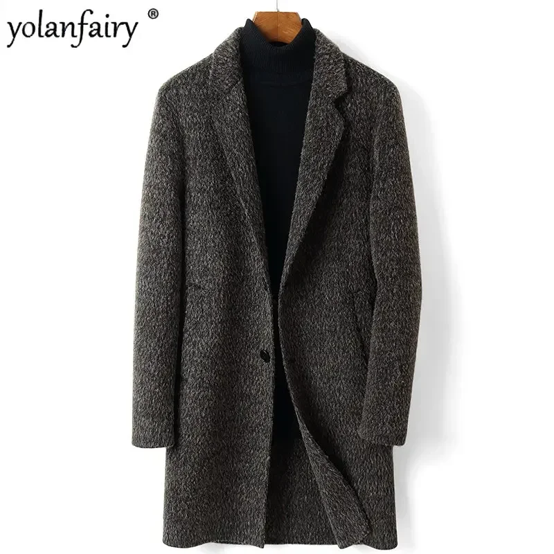 

2023 Fashion Cashmere Wool Coats for Men Clothing Men's Double-sided Wool Coat Male Fall Winter Jackets for Men Long Trench Coat