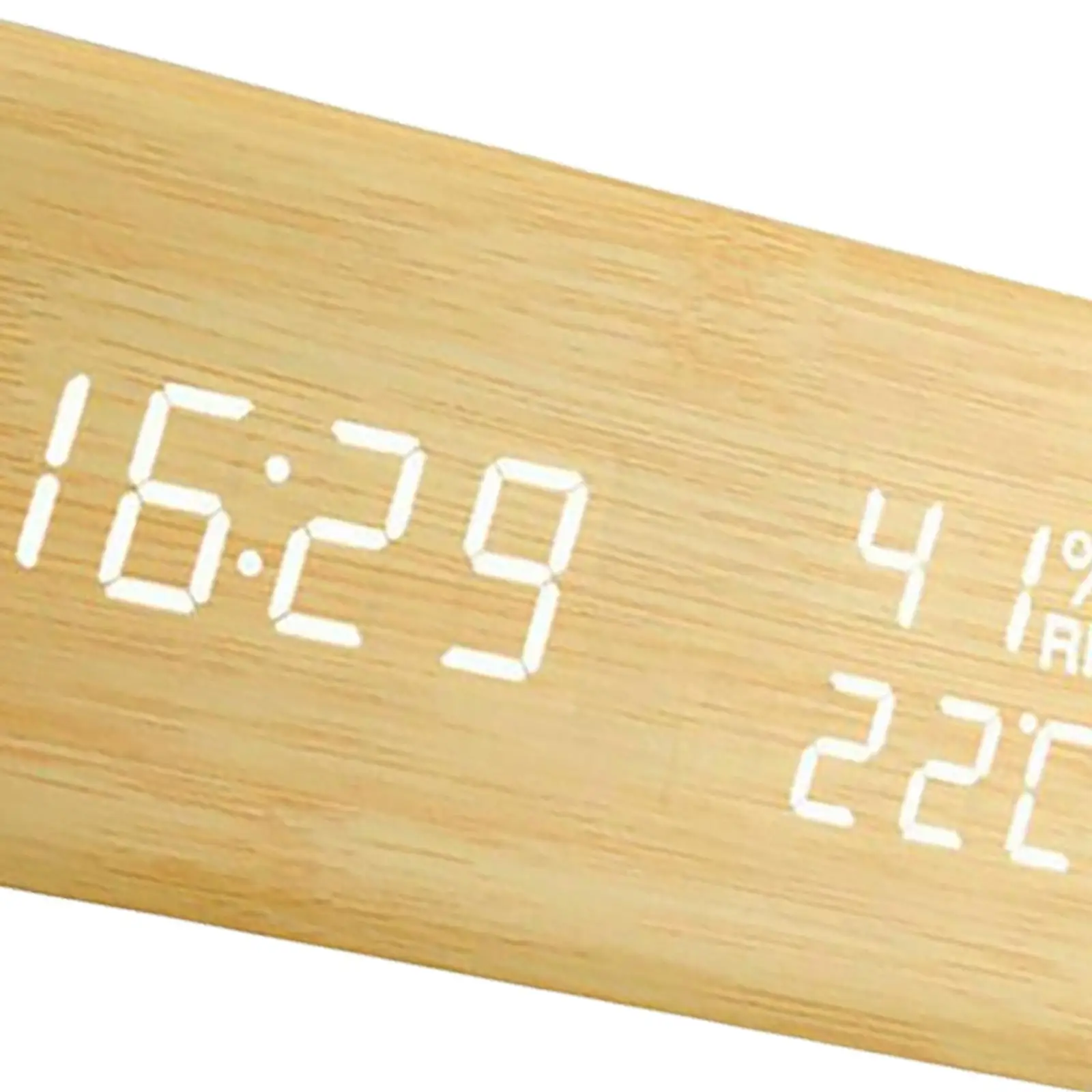 Electronic Alarm Clock LED Wooden with Temperature Triangle for Desktop Home