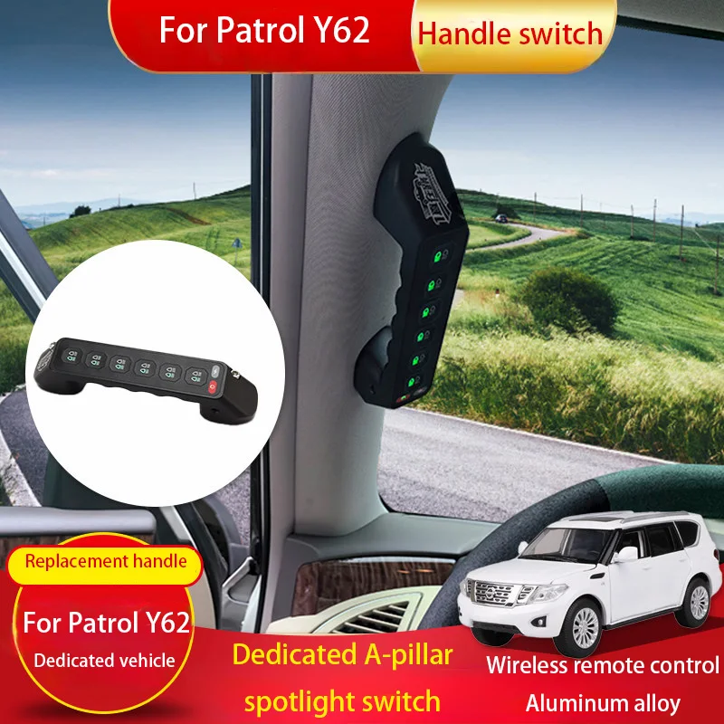 For 2012-2022 Patrol Y62 dedicated A-pillar handle modification expandable wireless remote 6-channel spotlight switch armrest