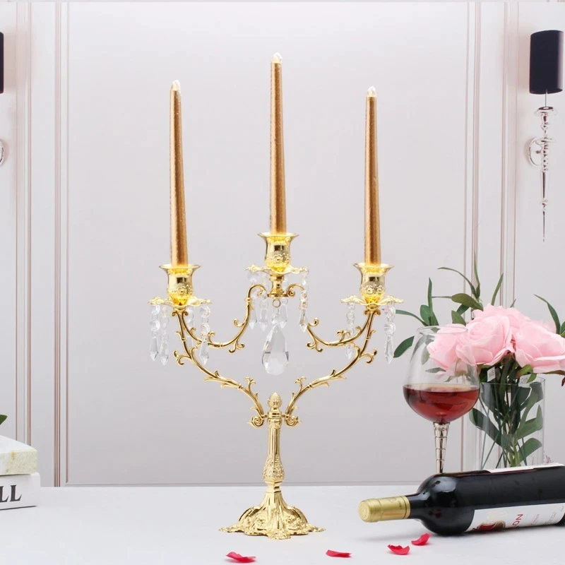 

European Style Candle Holders Candelabra Romantic Candlelight Dinner Pillar Candlesticks Home For Wedding Decoration Centerpiece