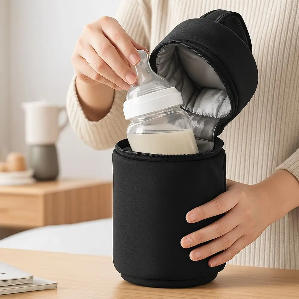Anti-Shock Milk Warmer Bottle Bag Waterproof Portable Insulation Bag Scratch Protection Cart Hanging Bag Travel Use