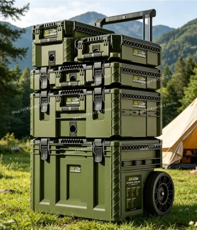 Tool Organizer Boxes Case Stackable Portable Metal Tool Box Lockable Removable Tray Heavy Duty Garage Mechanic Storage Case