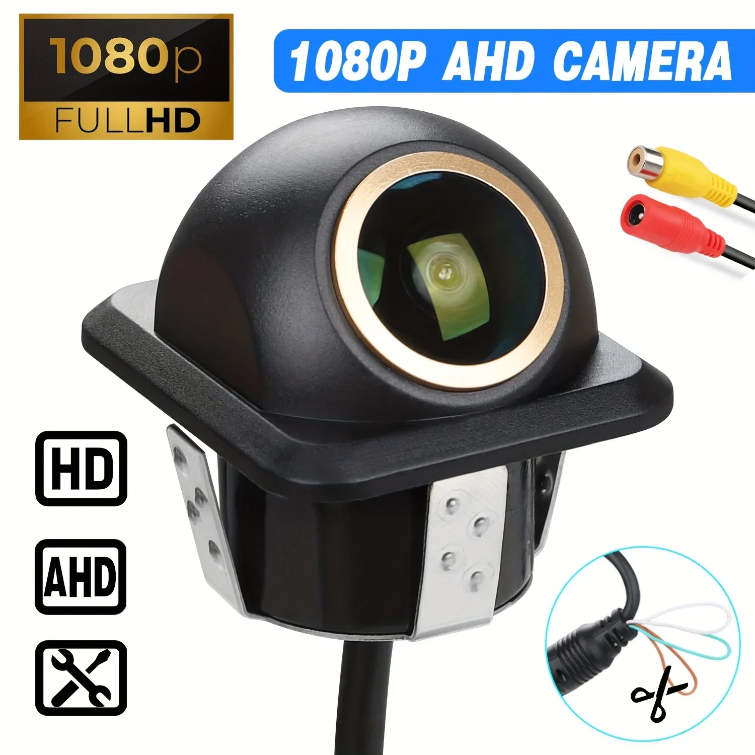

Резервная камера Bileeko 1080p AHD — широкоугольный объектив «рыбий глаз» для вид спереди/бокового/заднего вида | Автомобиль, внедорожник, автофургон