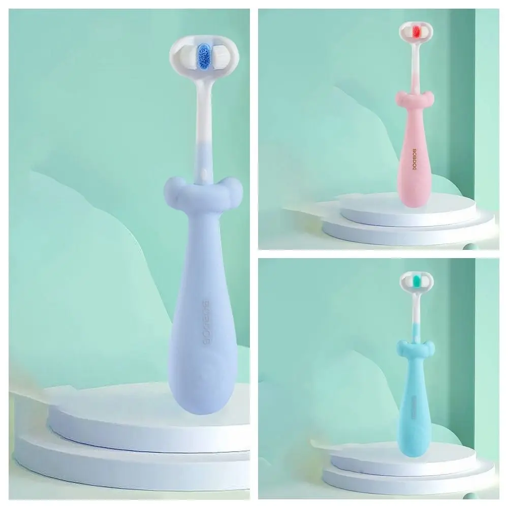 Brosse à Dents Stéréo 3D, Livres Profonds Résistants à 360, Trois Faces, Document Bonbons, Soins Buccaux Ronds pour Enfants