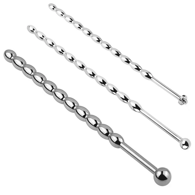 Stainless steel penis plug metal horse eye stimulation uretral sounding beads massage wand sex toys for men masturbation 6/8mm