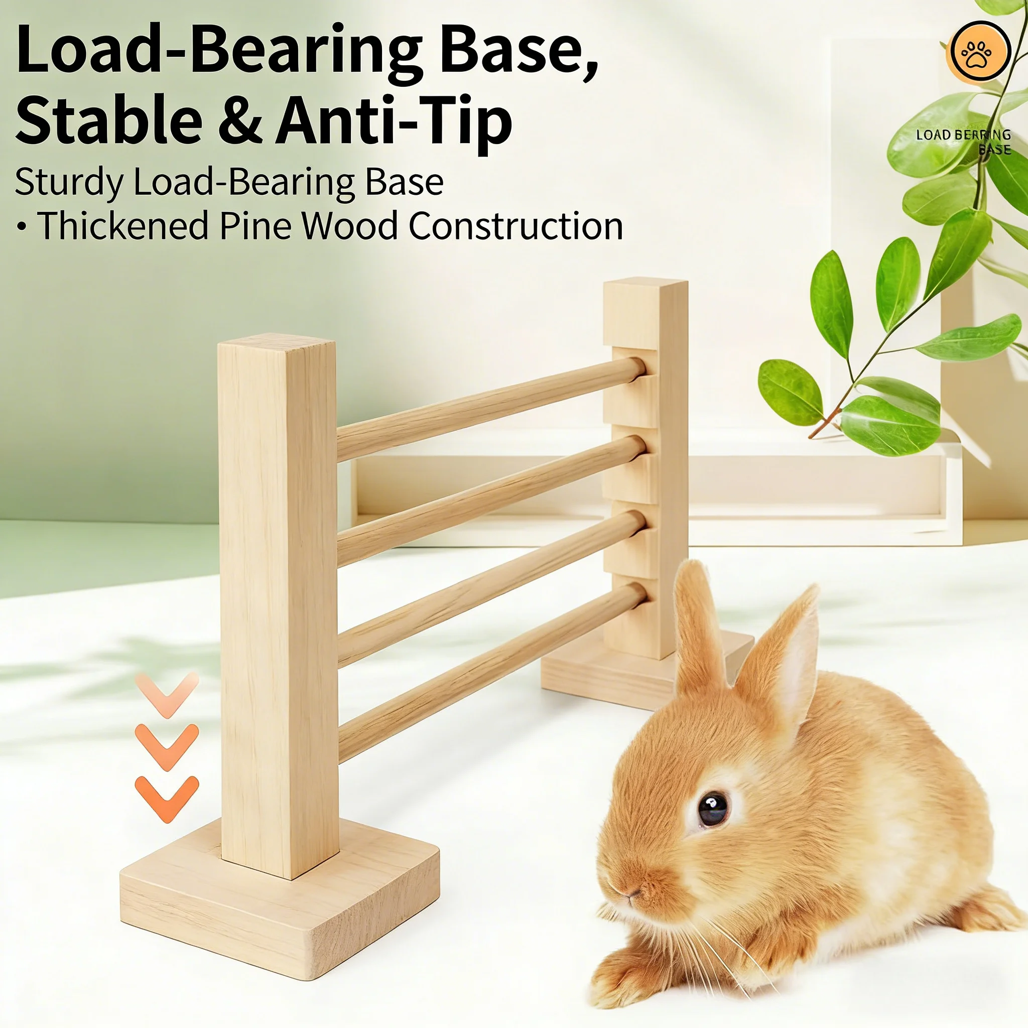 Wooden Rabbit Jump Hurdle, Small Pet Training Obstacle Barrier, Interactive Play Toy for Bunny Guinea Pig