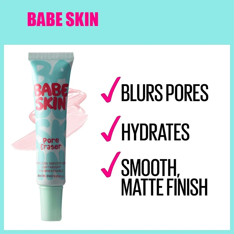 Babe Skin Instant Pore Eraser Primer 25ml Face Primer Makeup Waterproof Long Lasting Makeup Primers for All Skin Types
