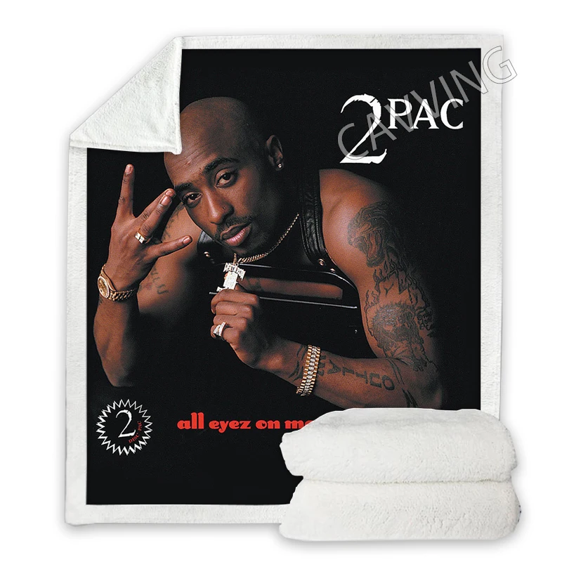 

2PAC TUPAC 3D Printed Sherpa Blanket Rectangle Blanket Textiles Fleece Wearable Blanket Throw Blanket Home Decor P01