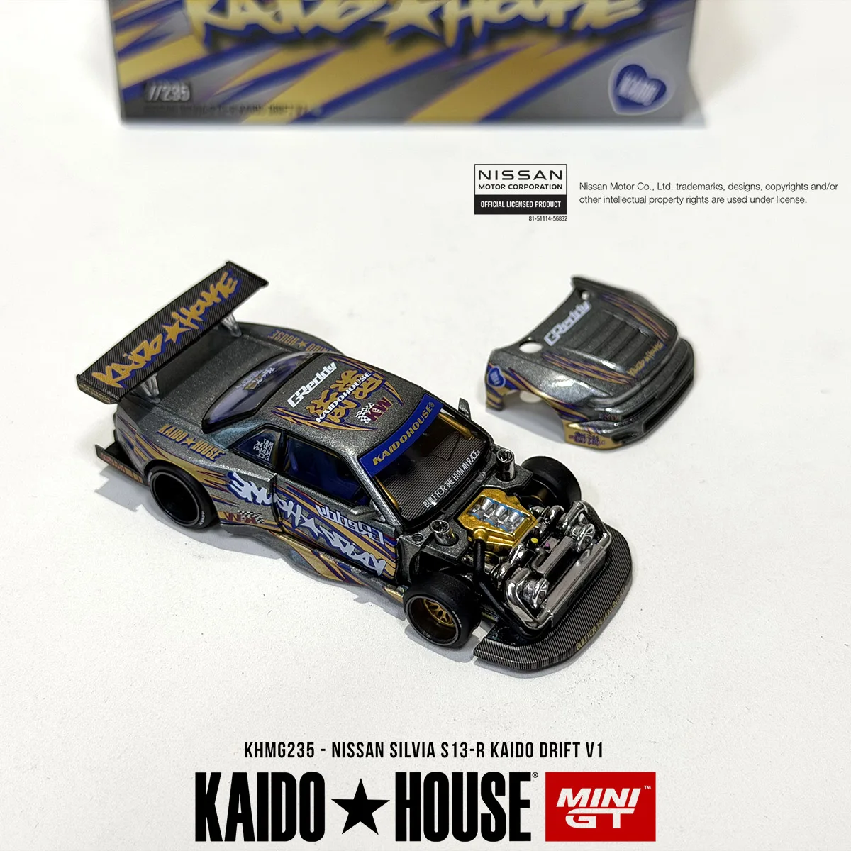 Kaido House 1:64 Nissan Silvia S13-R Kaido Drift V1 Matte Grey