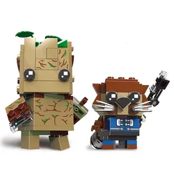 41626 Rocket Raccoon Groot BRICKHEADZ Building Big Blocks Mini Action Figure Toys