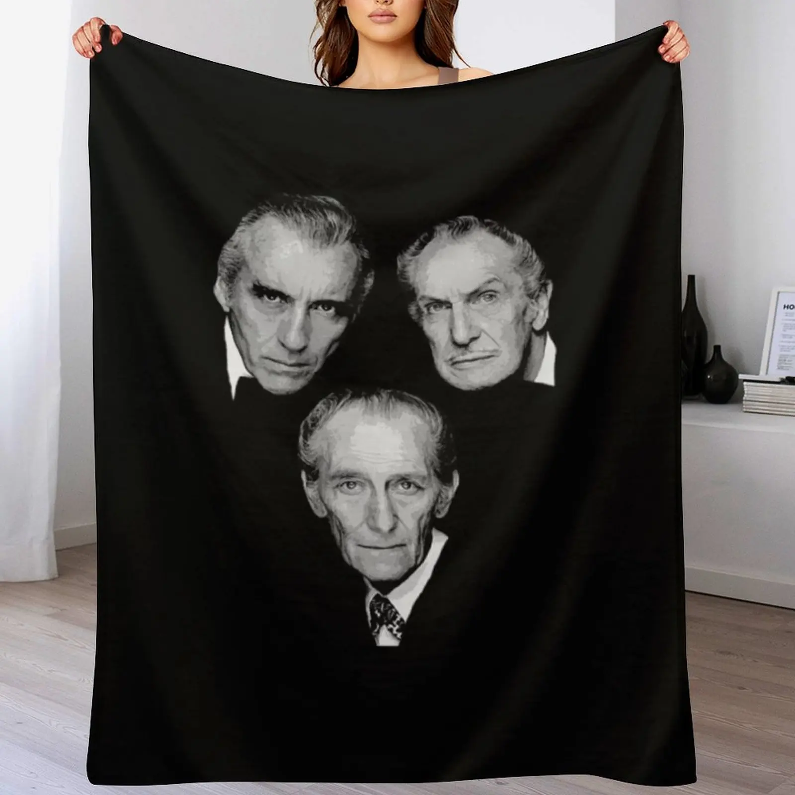 Christopher Lee Vincent Price Et Peter T-ShirtChristopher Lee Vincent Price et Peter T-Shirt_by sojpap_ Throw Blanket