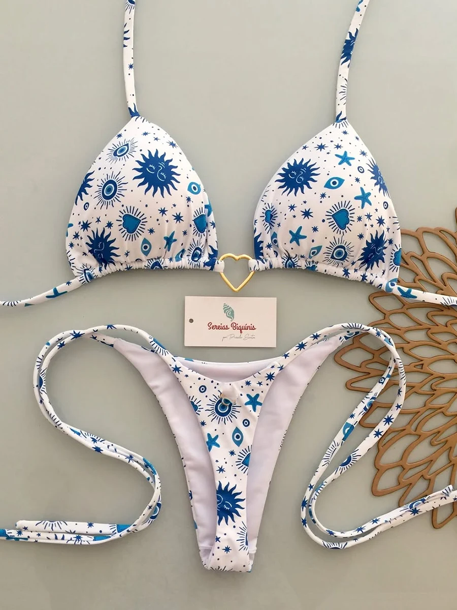 Micro Bikinis 2026 Push Up Women Swimsuit String Swimwear Brazilian Bikini Set Halter Biquini Floral Swimsuit Solid Beachwear - Image 4